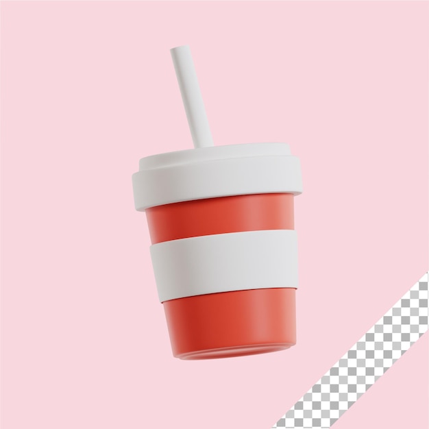 icône de tasse de boisson 3d avec fond transparent
