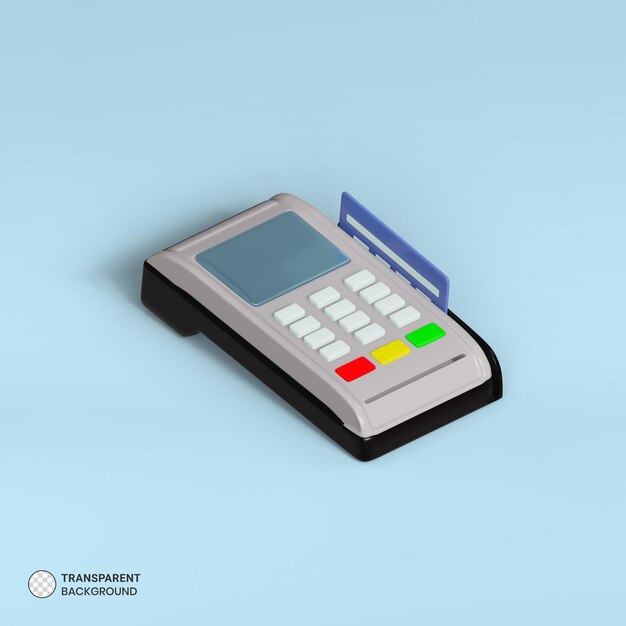 PSD icône de terminal de paiement de machine de point de vente illustration de rendu 3d isolée