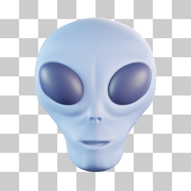 PSD icône de tête d'extraterrestre en 3d