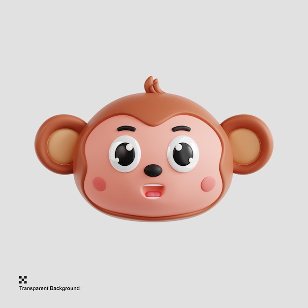 Icône de tête de singe 3D