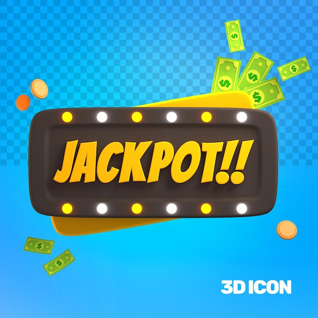 Icône de texte de jackpot marketing 3D