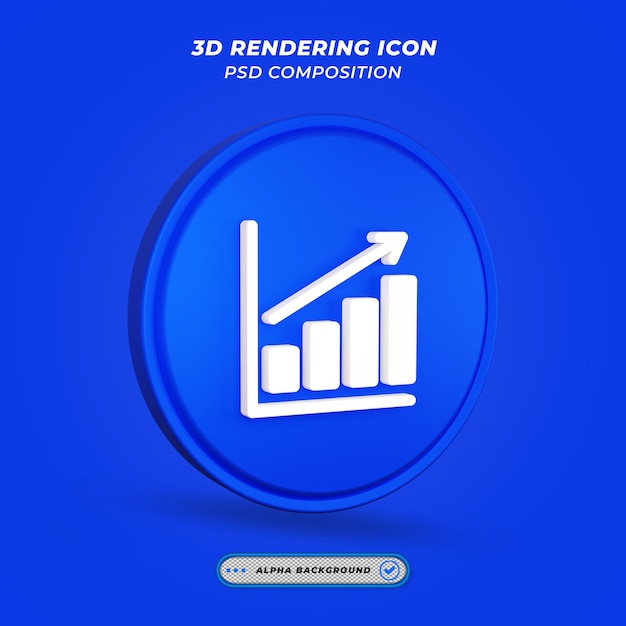 Icône De Thème De Statistiques Commerciales Dans Le Rendu 3d