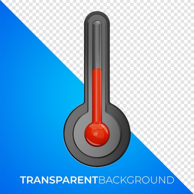 Icône de thermomètre météo premium rendu 3d sur fond isolé PNG