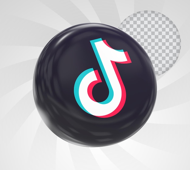 PSD Ícone tiktok 3d moderno