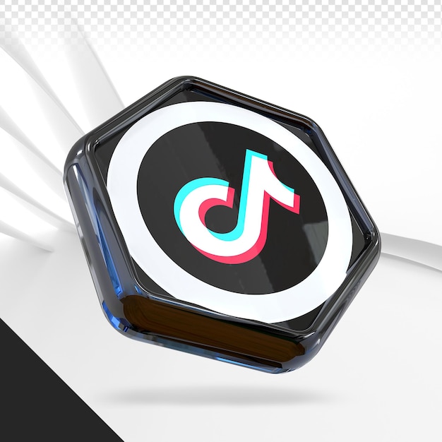 Ícone Tiktok mídia social 3d