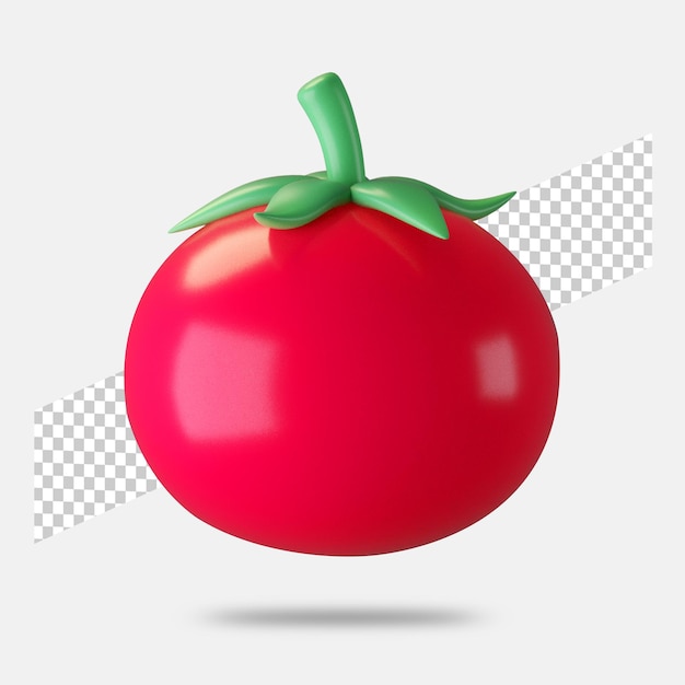 Icône De Tomate De Rendu 3d Isolé