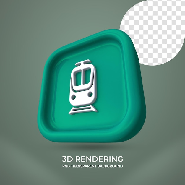 PSD icône de train rendu 3d fond transparent isolé