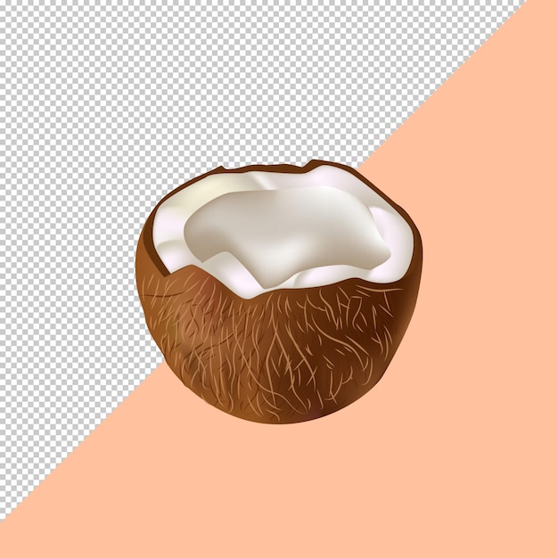 Ícone transparente de coco 3d Psd