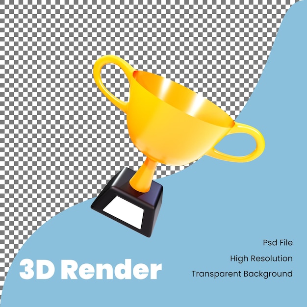 Icône De Trophée D'or De Rendu 3d