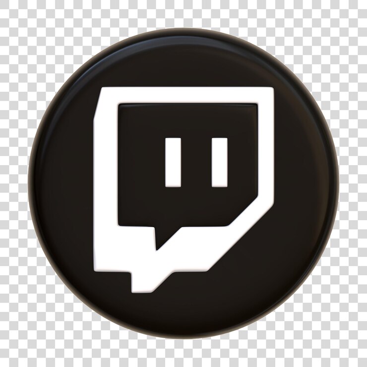 PSD ícone twitch isolado em fundo branco plataforma de tecnologia de fluxo botão redondo do aplicativo de mídia social