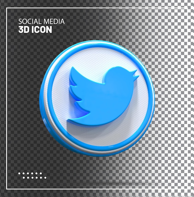 Icône Twitter des médias sociaux 3d