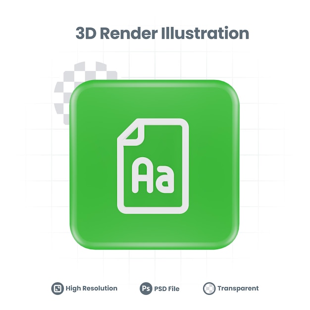 Icône de type de dossier de rendu 3D pour la promotion des médias sociaux de l'application mobile Web