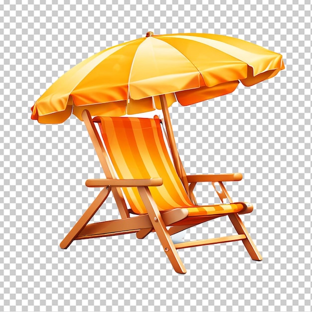 Icône de vacances vectorielle 3D réaliste lit de soleil de plage avec chaise de pont en bois parapluie