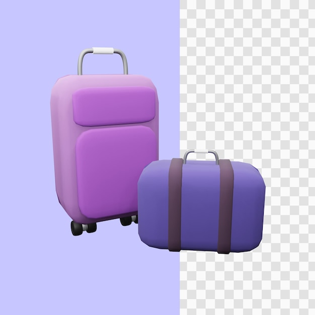 Icône De Valise De Rendu 3d