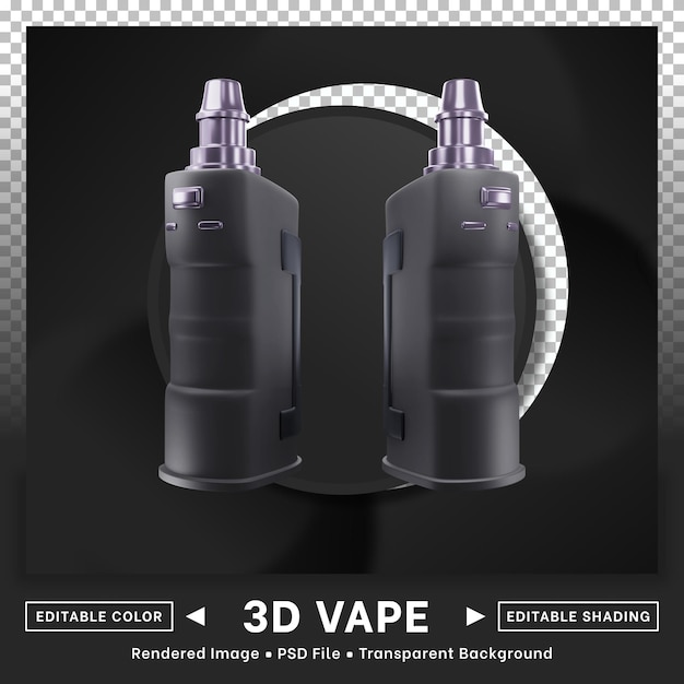 L'icône De Vape 3d Affiche Des Couleurs Modifiables En Série Incurvée