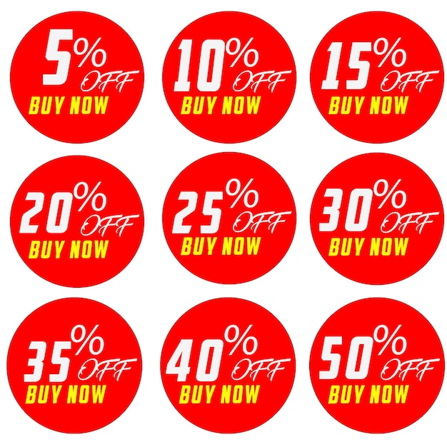 icône de vente 5 à 50 off pour les affiches