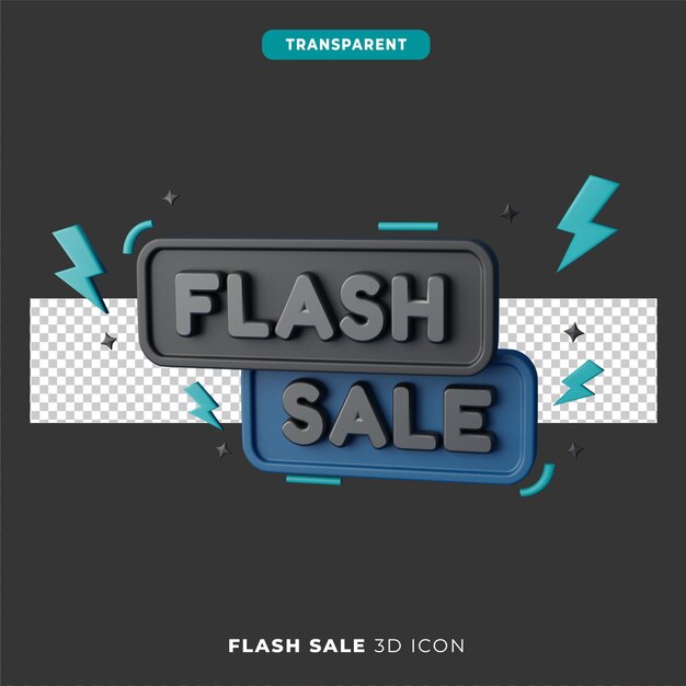 Icône De Vente Flash 3d Version Sombre