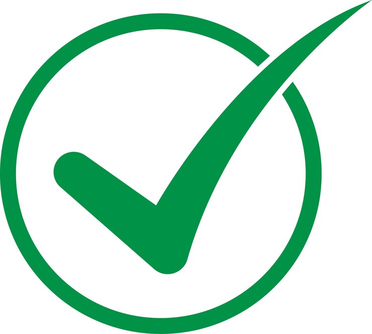 PSD icône de vérification verte