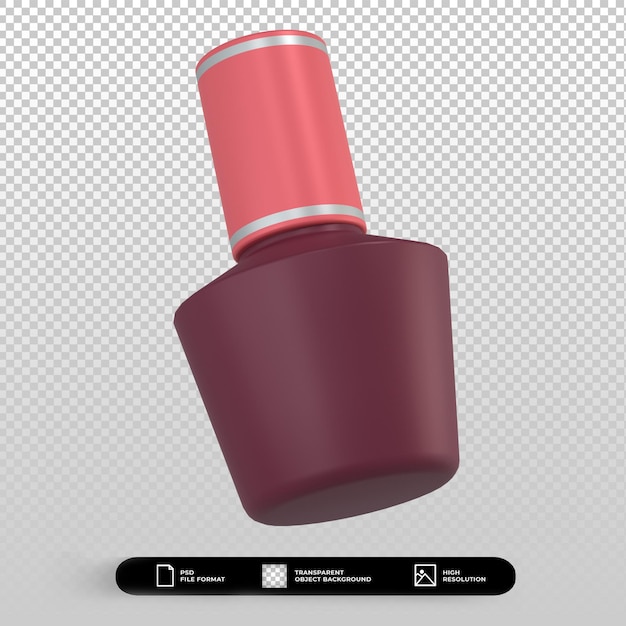 PSD icône de vernis à ongles cosmétique de rendu 3d