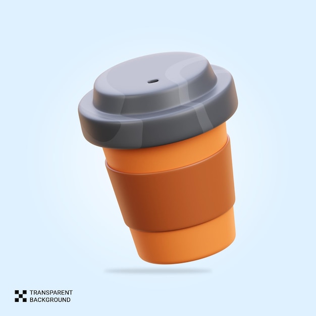 Icône de verre à café de rendu PSD 3D