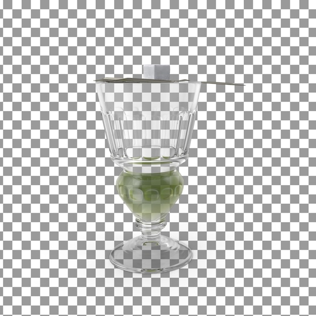 PSD icône de verre psd 3d sur fond isolé et transparent