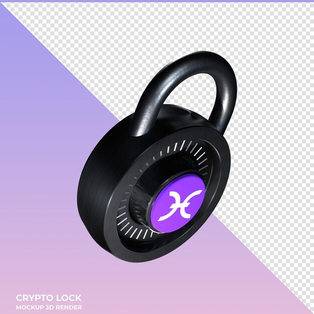 PSD icône de verrouillage crypto holo hot 3d