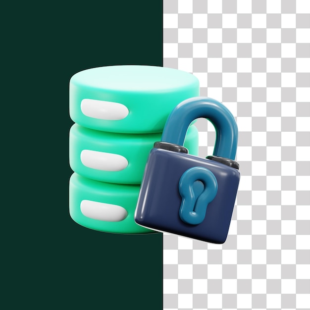 Icône de verrouillage de données 3D