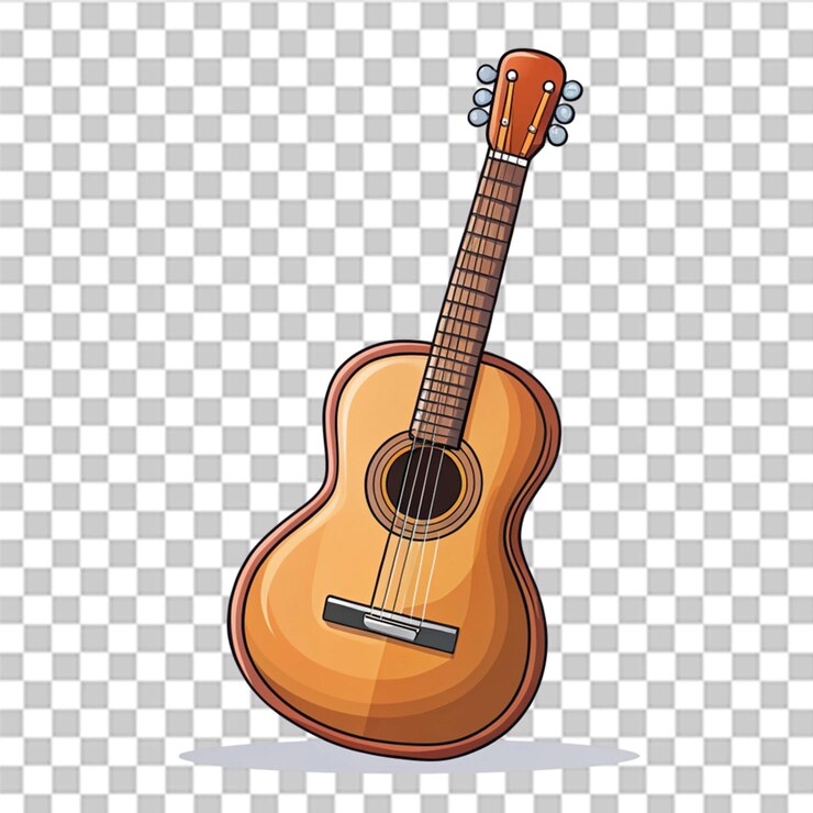 PSD ícone vetorial desenhado à mão guitarra isolado em fundo transparente