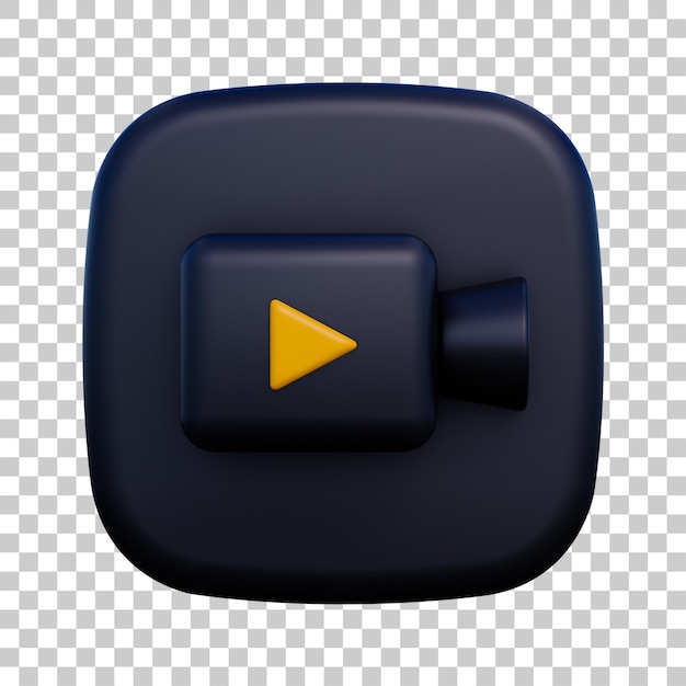 Icône vidéo de l'interface utilisateur 3D isolée