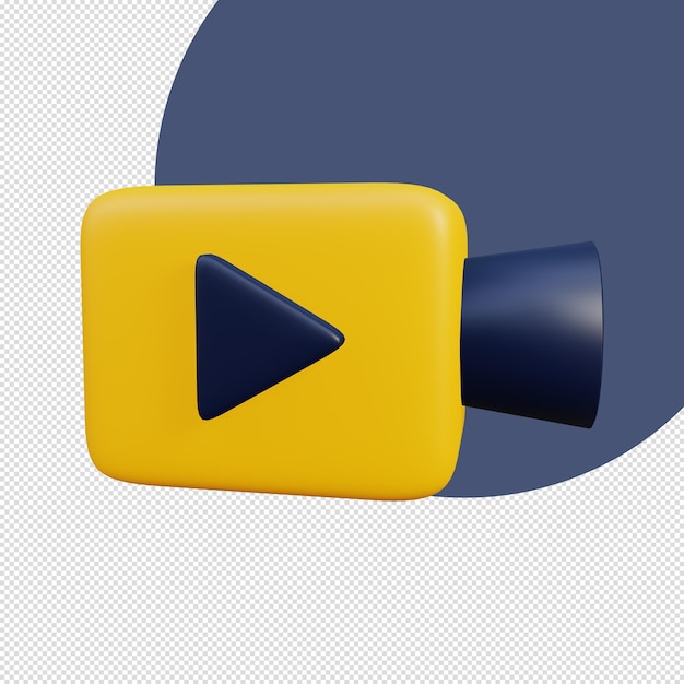 icône de vidéo numérique de rendu 3d