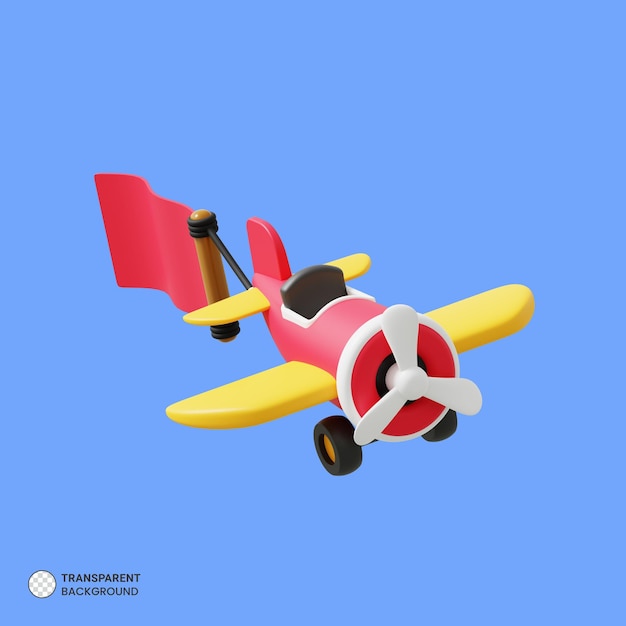 PSD icône de voyage d'aventure en avion illustration de rendu 3d isolée