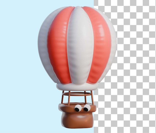 PSD icône de voyage et de vacances en ballon d'air 3d