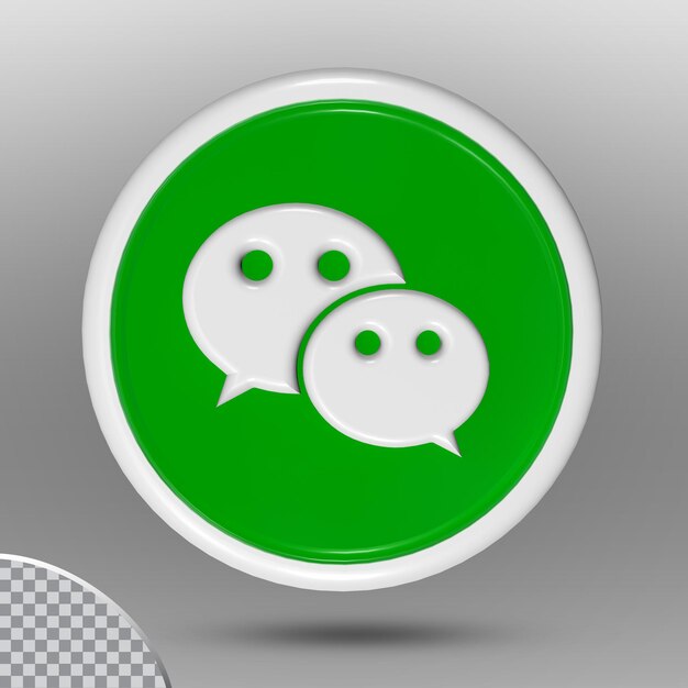 icône wechat carré 3D