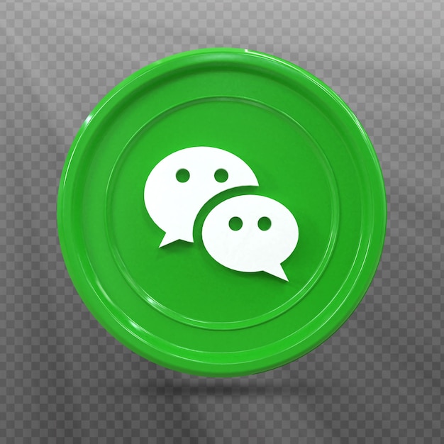 Icône WeChat des médias sociaux 3d Concept 3d de médias sociaux brillant coloré