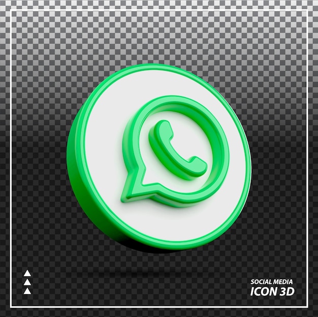 Icône Whatsapp 3d Sur Les Médias Sociaux