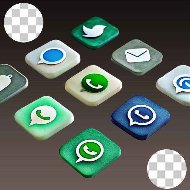 Icône Whatsapp Rendu 3d Sur Fond Transparent