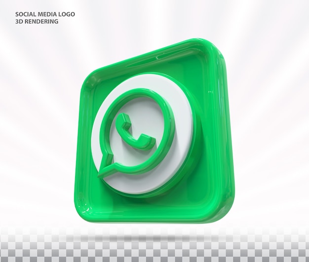 Icône Whatsapp Rendu 3D des médias sociaux