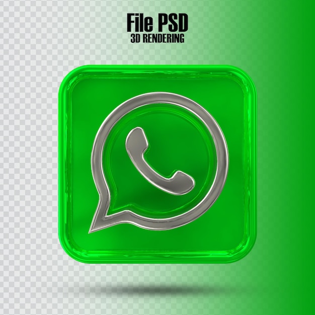 Icône Whatsapp Rendu 3d