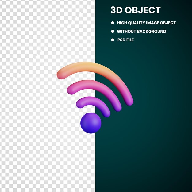 L'icône Wi-fi Psd Est En 3d.