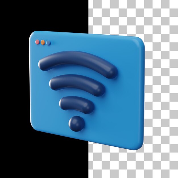 Icône Wifi 3d Ordinateur