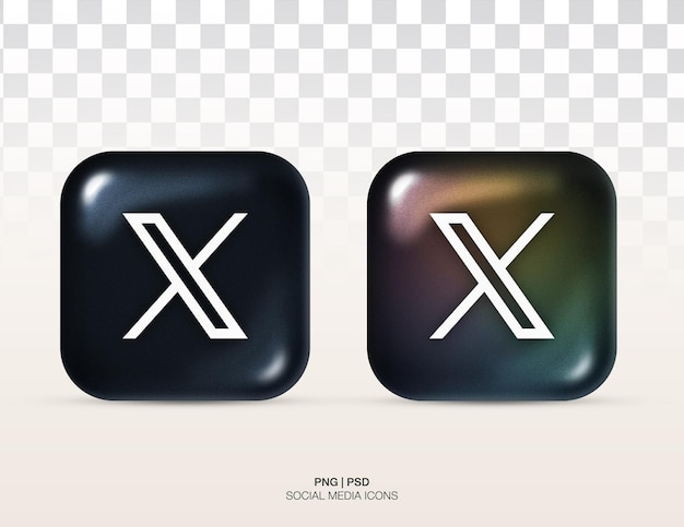 PSD l'icône x a une ombre et un aspect transparent