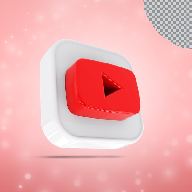 ícone youtube 3d coleção de logotipo de ícones de mídia social em estilo moderno