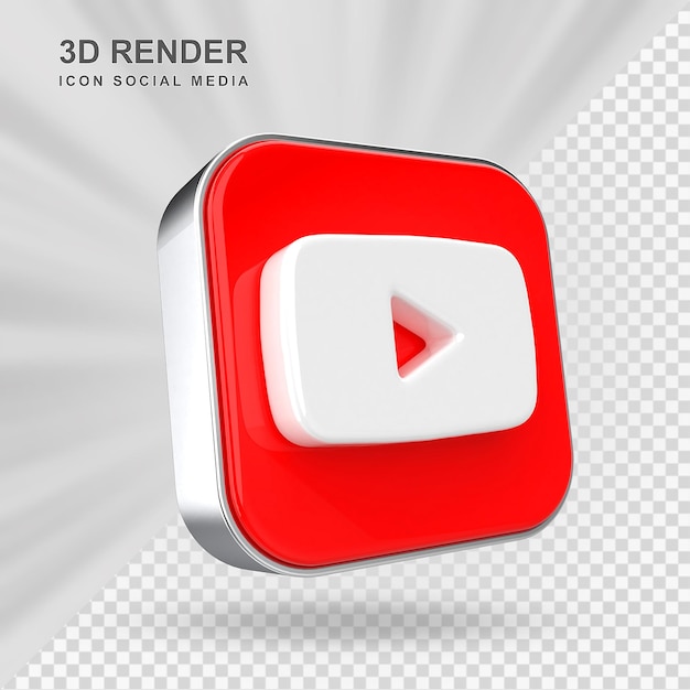 Icône Youtube Médias Sociaux 3d