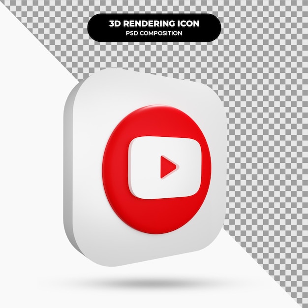 PSD icône youtube objet 3d