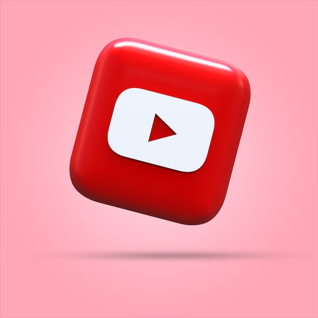 Icône Youtube Rendu 3d Maquette Psd