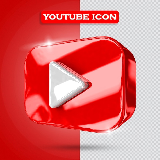 Icône Youtube Rendu 3d