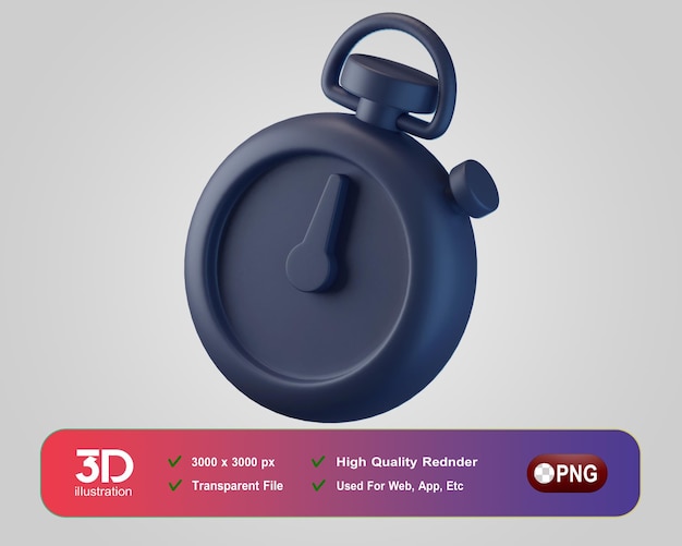 Ícones 3D de fitness e ginásio Cronômetro