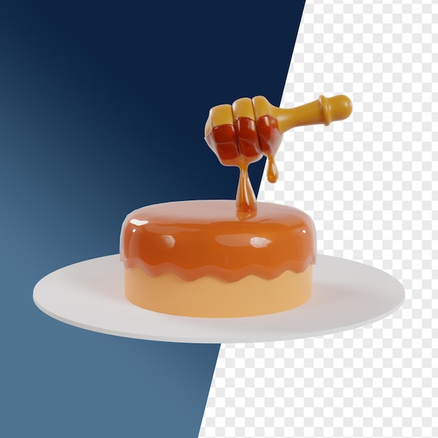 PSD Ícones 3d de mel e abelha apresentam clipart para ilustração ou botões da página de destino da ui ux