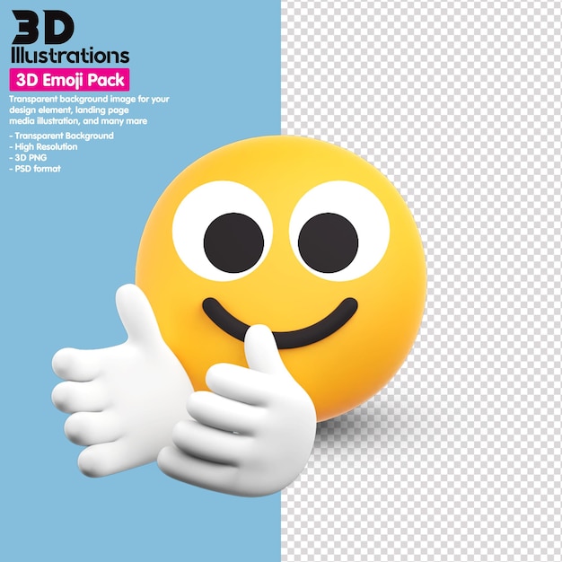 Ícones 3D Emoji Pack em torno da renderização em 3D