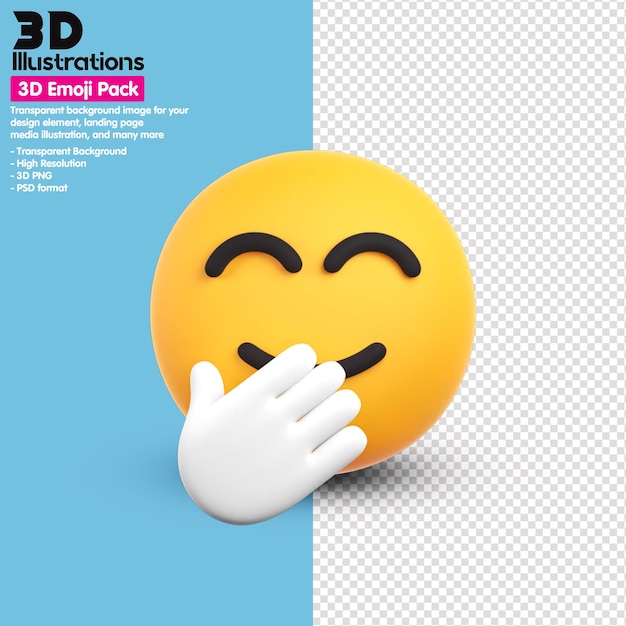 PSD Ícones 3d emoji pack em torno da renderização em 3d